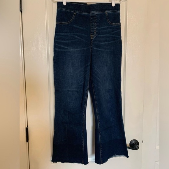 SPANX Blue Ankle Cropped Flare Jeans L NEW - Picture 4 of 10